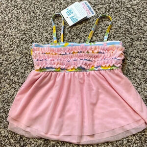 NWT Ruffle Butts Pineapple Paradise Mesh Swimsuit Top